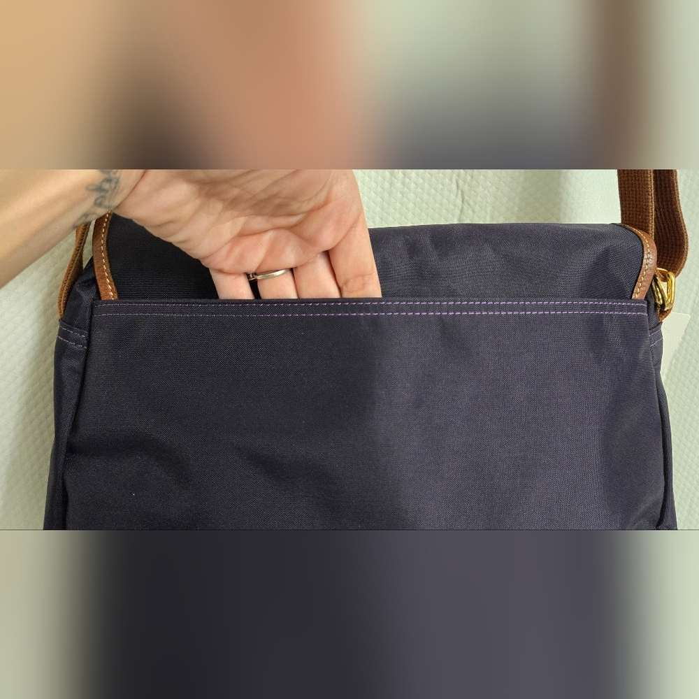 EUC Longchamp Vintage Navy Le Pliage Messenger Cross Body Bag - Picture 6 of 12